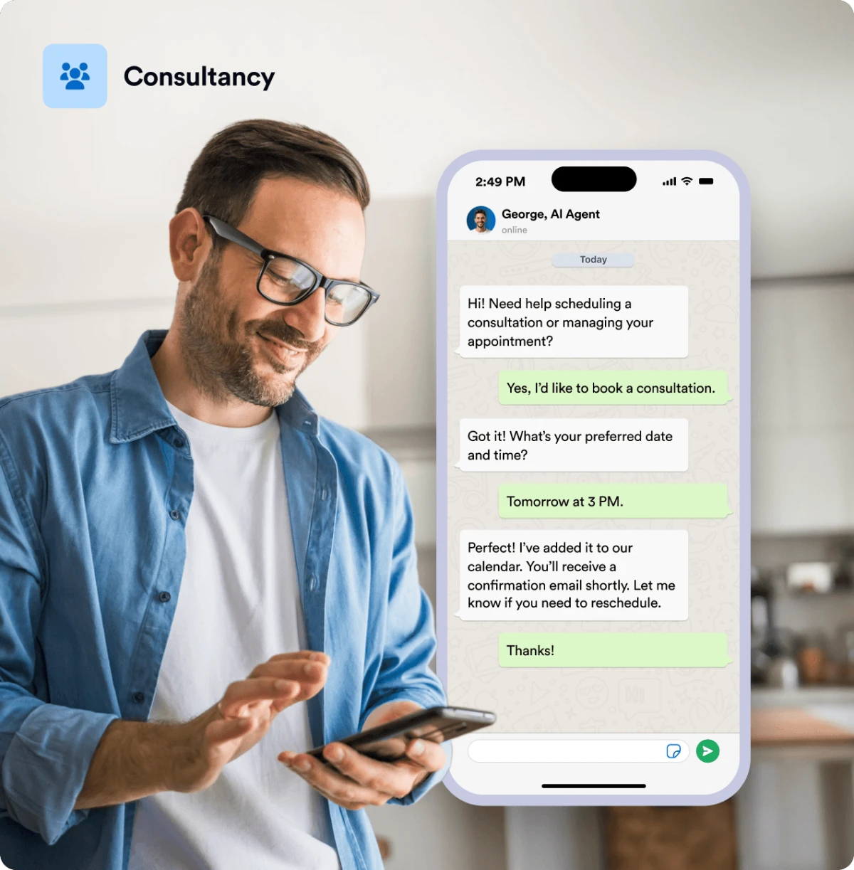 Appointment scheduling for consultants example