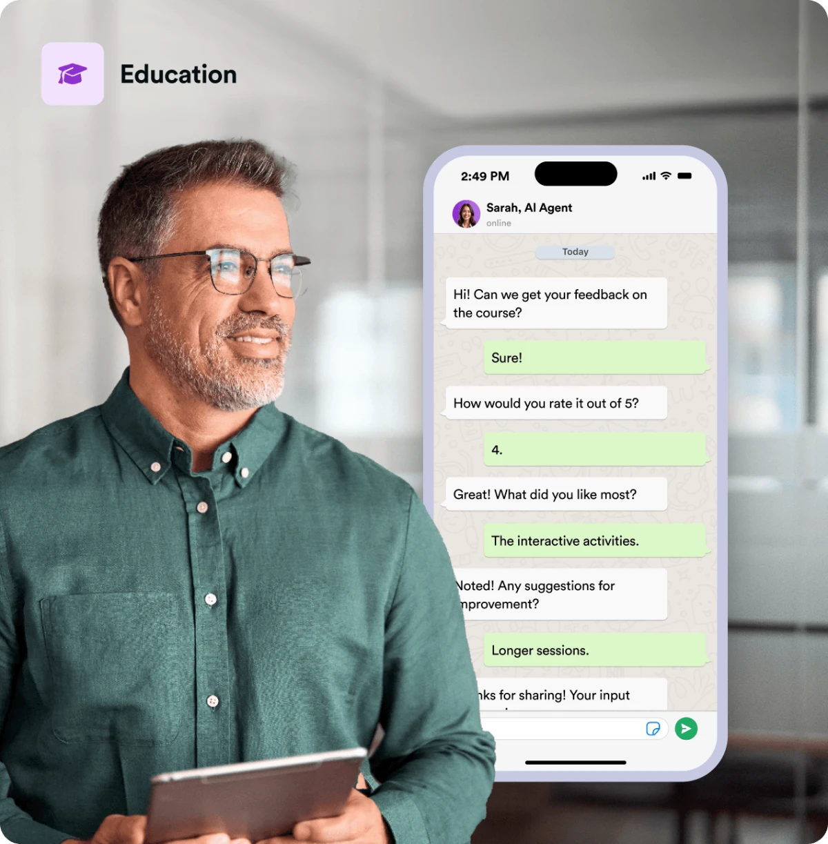 Feedback collection for education example